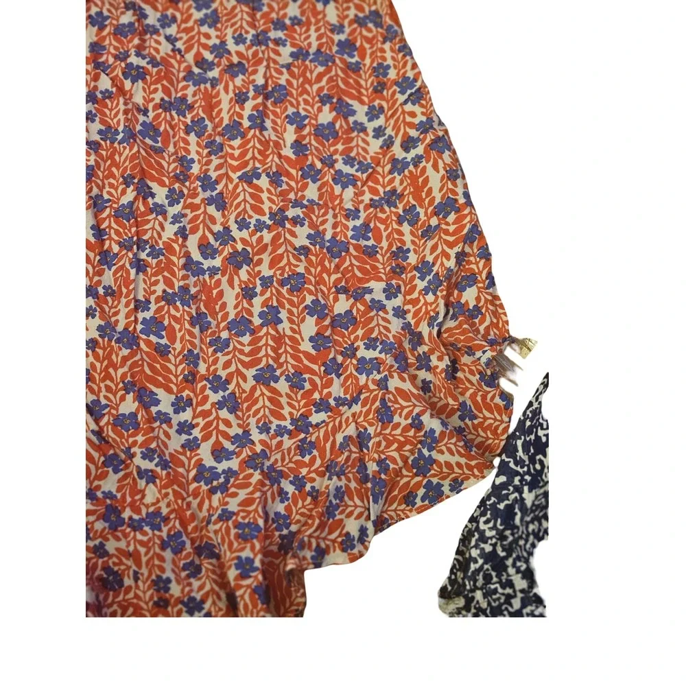 J. Crew Womens Red Blue Floral Print‎ Sleeveless Maxi Dress Size 8 Summer Flowy